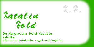 katalin hold business card